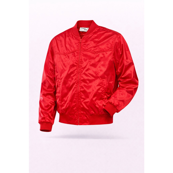 Chalk Line Other - Vtg 80s Chalk Line Men Satin Bomber Jacket Cactus Electric Lawton Oklahoma Sz L​